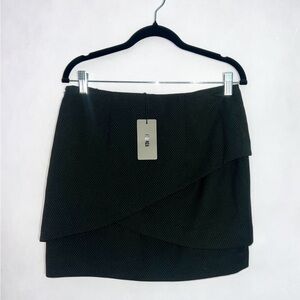 NWT Forenza Polka Dot Black Mini SkirtLayered Tulip Size 4